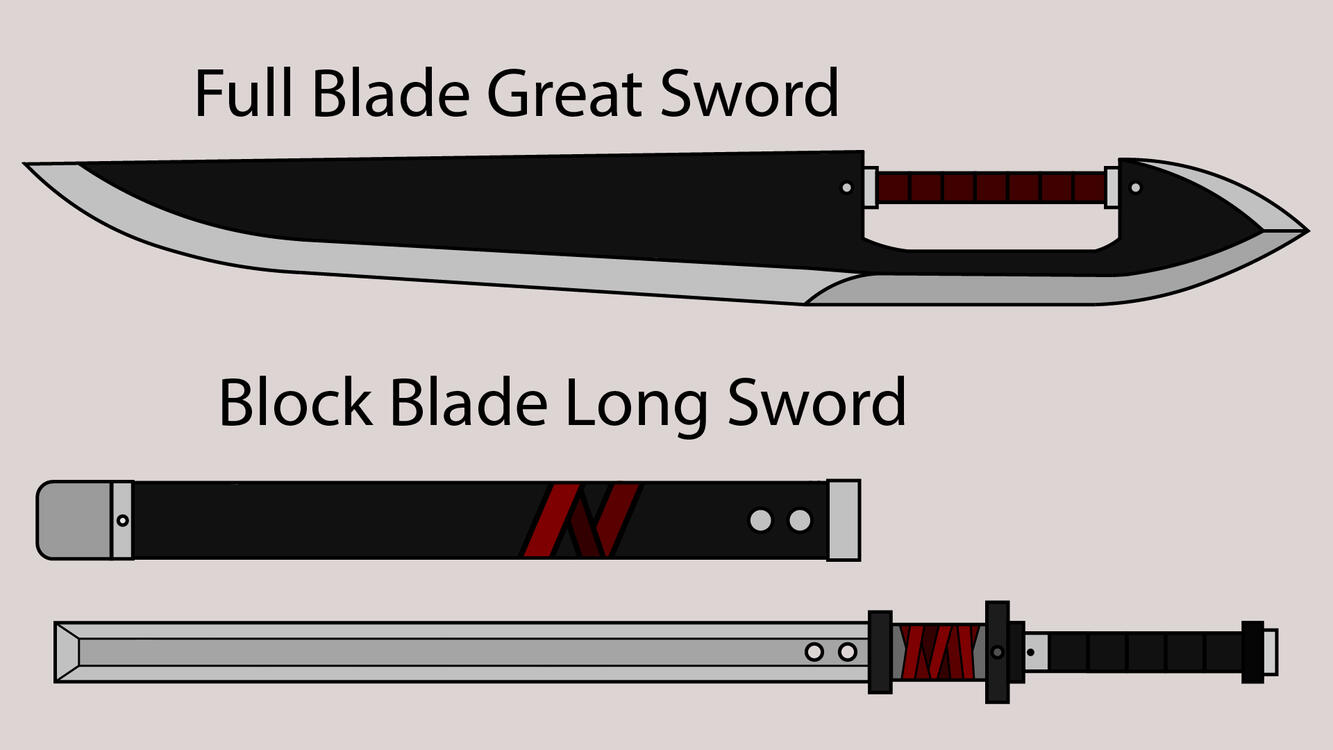 Sword Designs, 2023 | Design concepts for 2 distinct sword designs created in Adobe Illustrator, created for practice within the software.