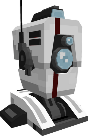 Robot Head, 2023 | One of my first experiments using the program Blockbench, I created a robot&#39;s head and the top of its torso based off of an old sketch.